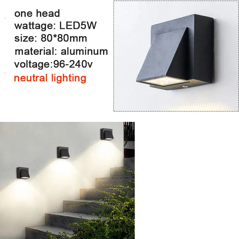 Verthara Premium LED Wall Light - Wall-Mounted - Waterproof - Modern Aluminium - Outdoor Use - IP65 Rated - Perfect for Garden and Porch
