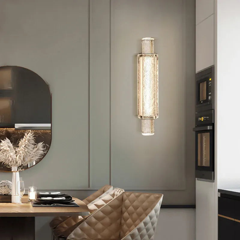 Verthara Premium LED Wall Sconce Lighting - Wall Mount - Clear Crystal Accents - Gold Finish - Modern Design - Indoor Use - Energy-Efficient