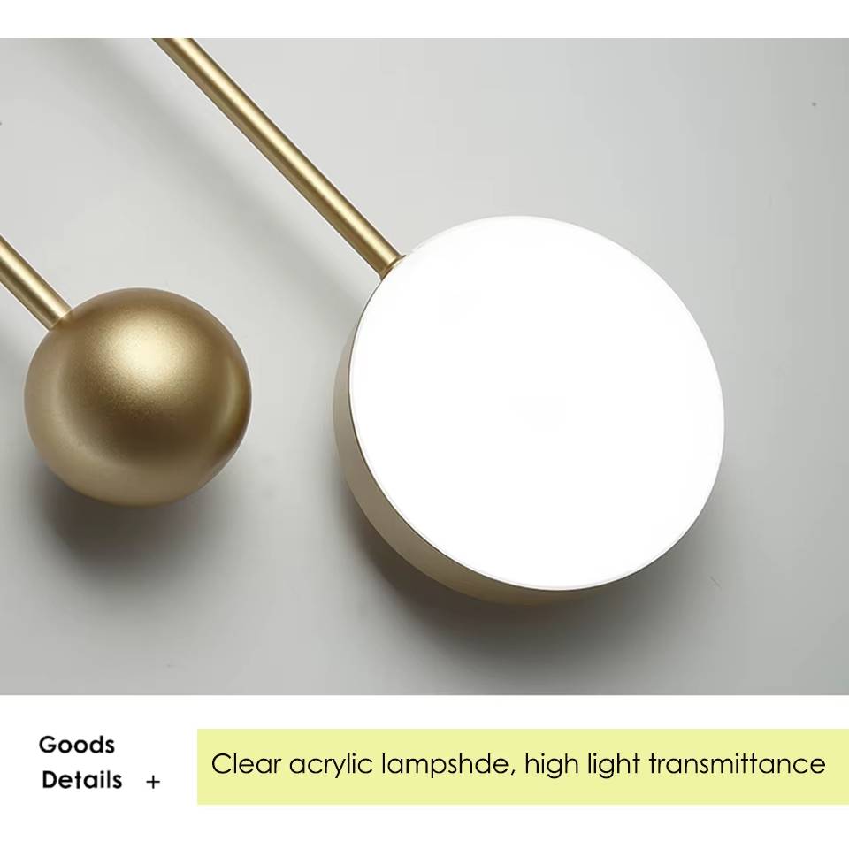 Verthara Premium LED Wall Sconce Lighting with Golden Ball Design – Adjustable Brightness Wall Lamp for Living Room, Bedroom, and Hallway