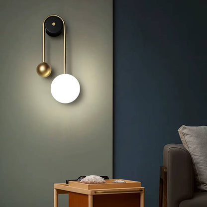 Verthara Premium LED Wall Sconce Lighting with Golden Ball Design – Adjustable Brightness Wall Lamp for Living Room, Bedroom, and Hallway