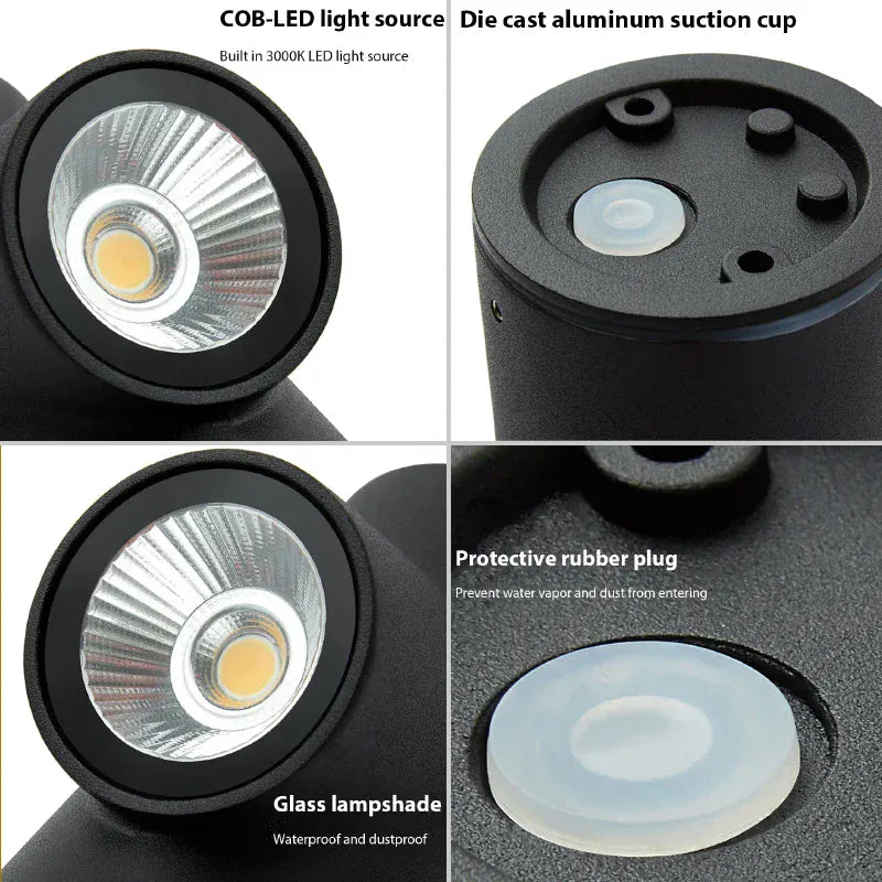 Verthara Premium LED Wall Sconce - Modern Aluminium Design - Waterproof - Adjustable Colour - Indoor/Outdoor Use - 6W Energy Efficient Lighting