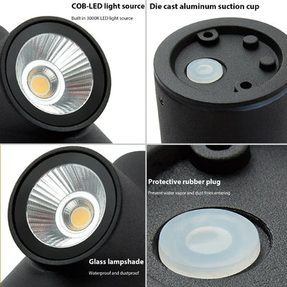 Verthara Premium LED Wall Sconce - Modern Aluminium Design - Waterproof - Adjustable Colour - Indoor/Outdoor Use - 6W Energy Efficient Lighting