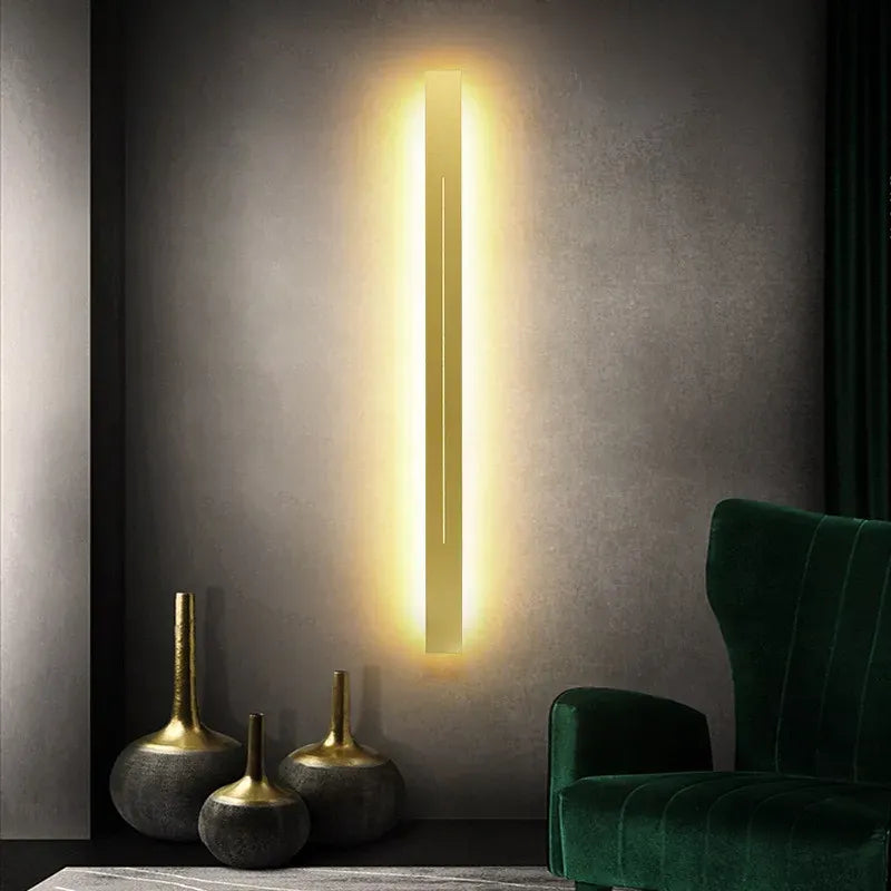Verthara Premium LED Wall Sconce - Wall-Mounted Lighting - Gold and Black Metal - Indoor Use - Energy Efficient - Modern Decorative Design Warm White (2700-3500K) / Gold color / L150cm 20W