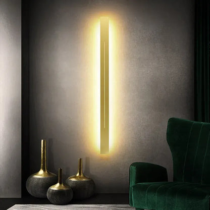 Verthara Premium LED Wall Sconce - Wall-Mounted Lighting - Gold and Black Metal - Indoor Use - Energy Efficient - Modern Decorative Design Warm White (2700-3500K) / Gold color / L150cm 20W