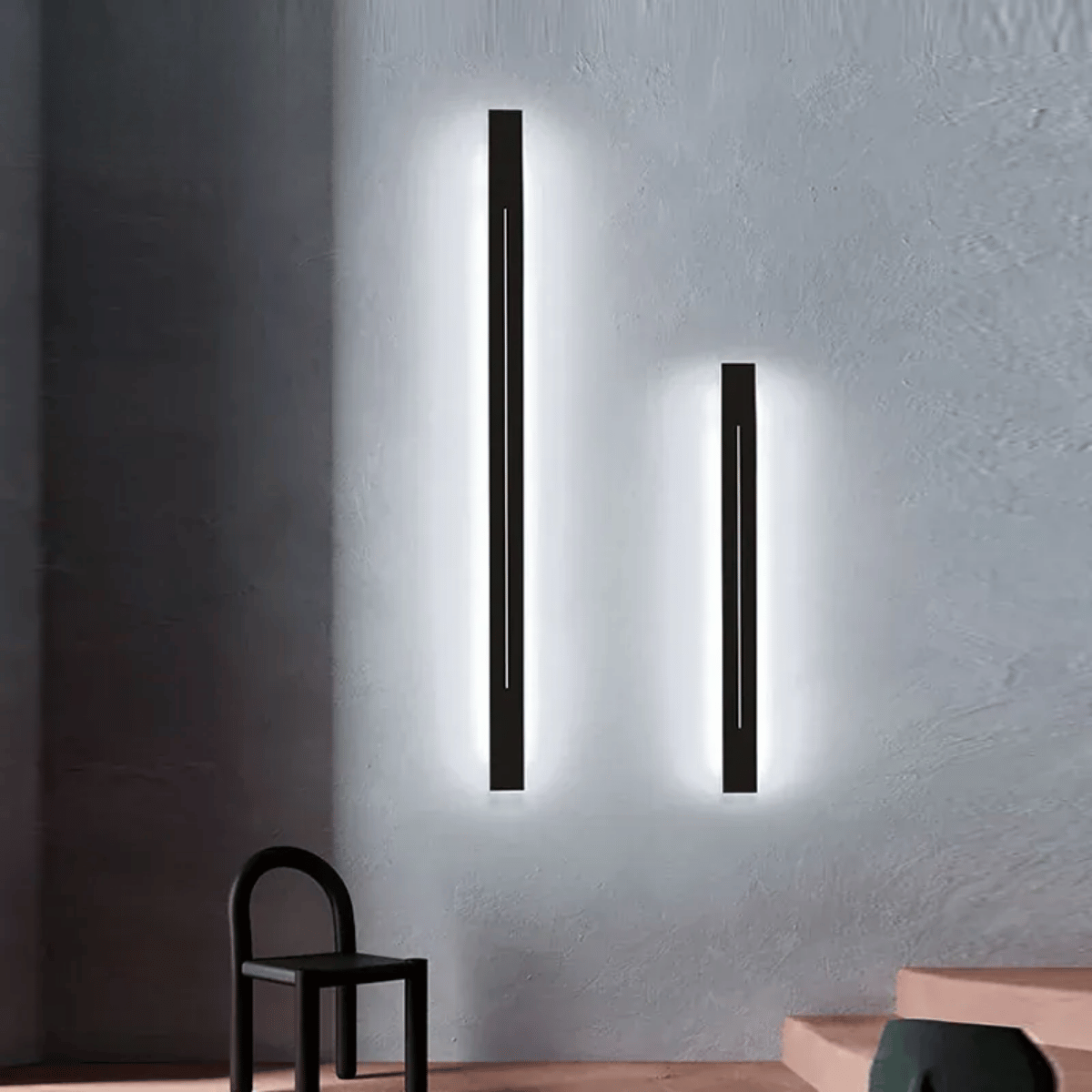 Verthara Premium LED Wall Sconce - Wall-Mounted Lighting - Gold and Black Metal - Indoor Use - Energy Efficient - Modern Decorative Design Cool White(5500-7000K) / Black color / L60cm 8W