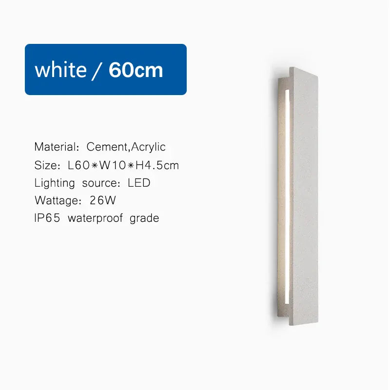 Verthara Premium Limestone Outdoor Wall Sconce cool  white / white 60cm