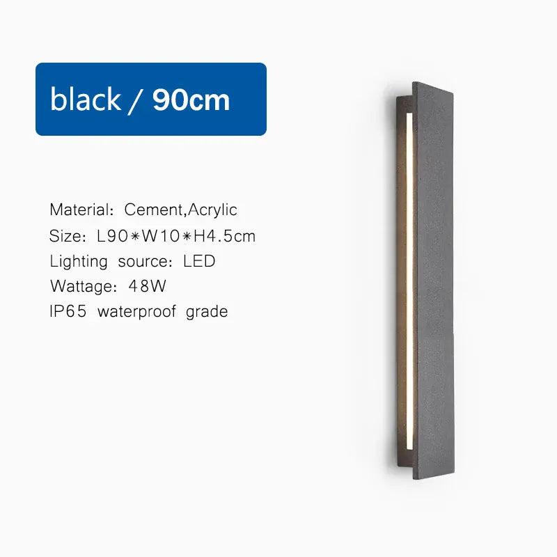 Verthara Premium Limestone Outdoor Wall Sconce cool  white / black 90cm