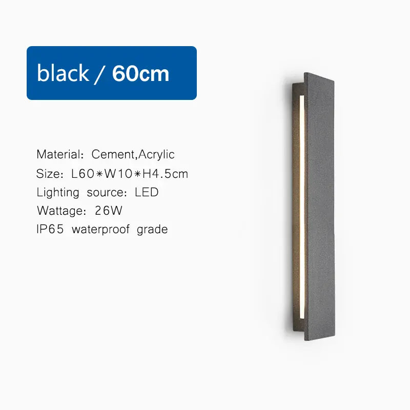 Verthara Premium Limestone Outdoor Wall Sconce cool  white / black 60cm