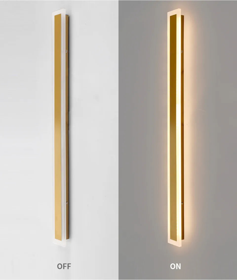 Verthara Premium Linear Outdoor Wall Light 30x8cm / Gold color