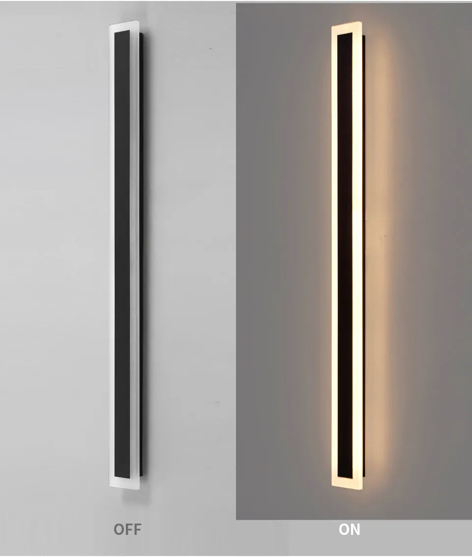 Verthara Premium Linear Outdoor Wall Light 30x8cm / Black color