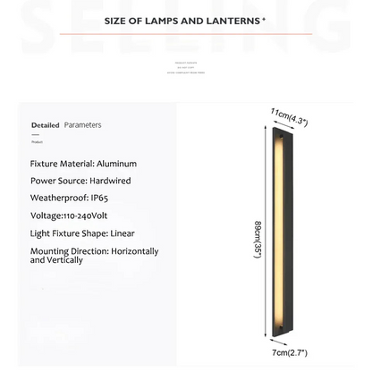 Verthara Premium Linear Stainless Steel Outdoor Wall Light