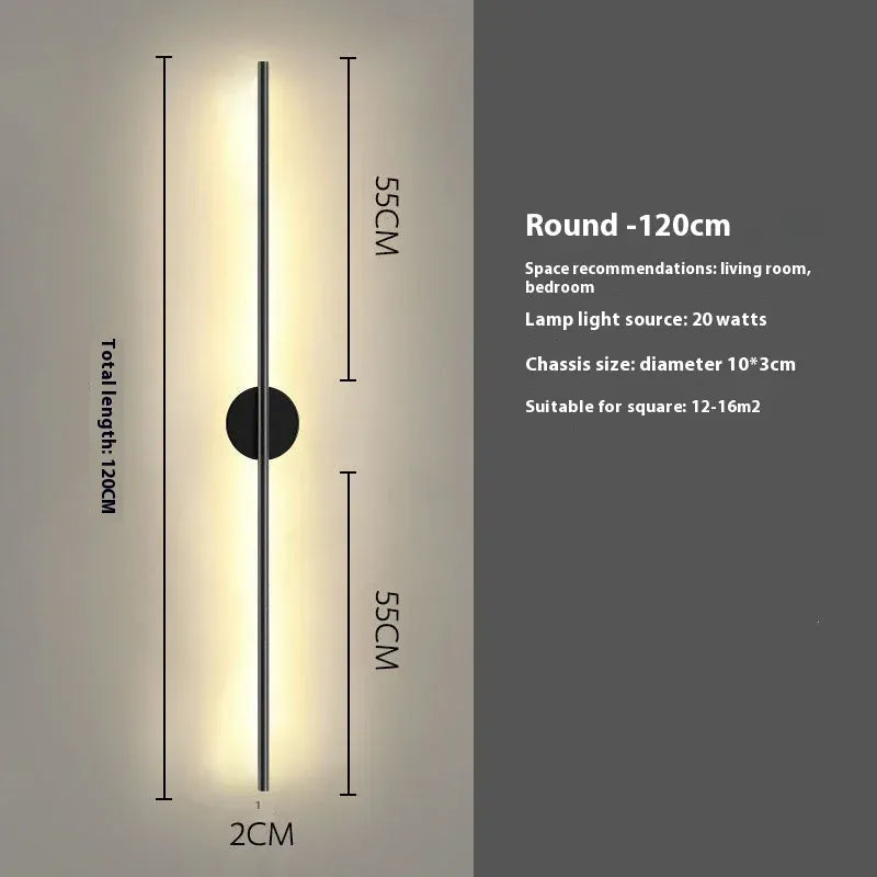 Verthara Premium Linear Up-Down LED Wall Light black 120cm