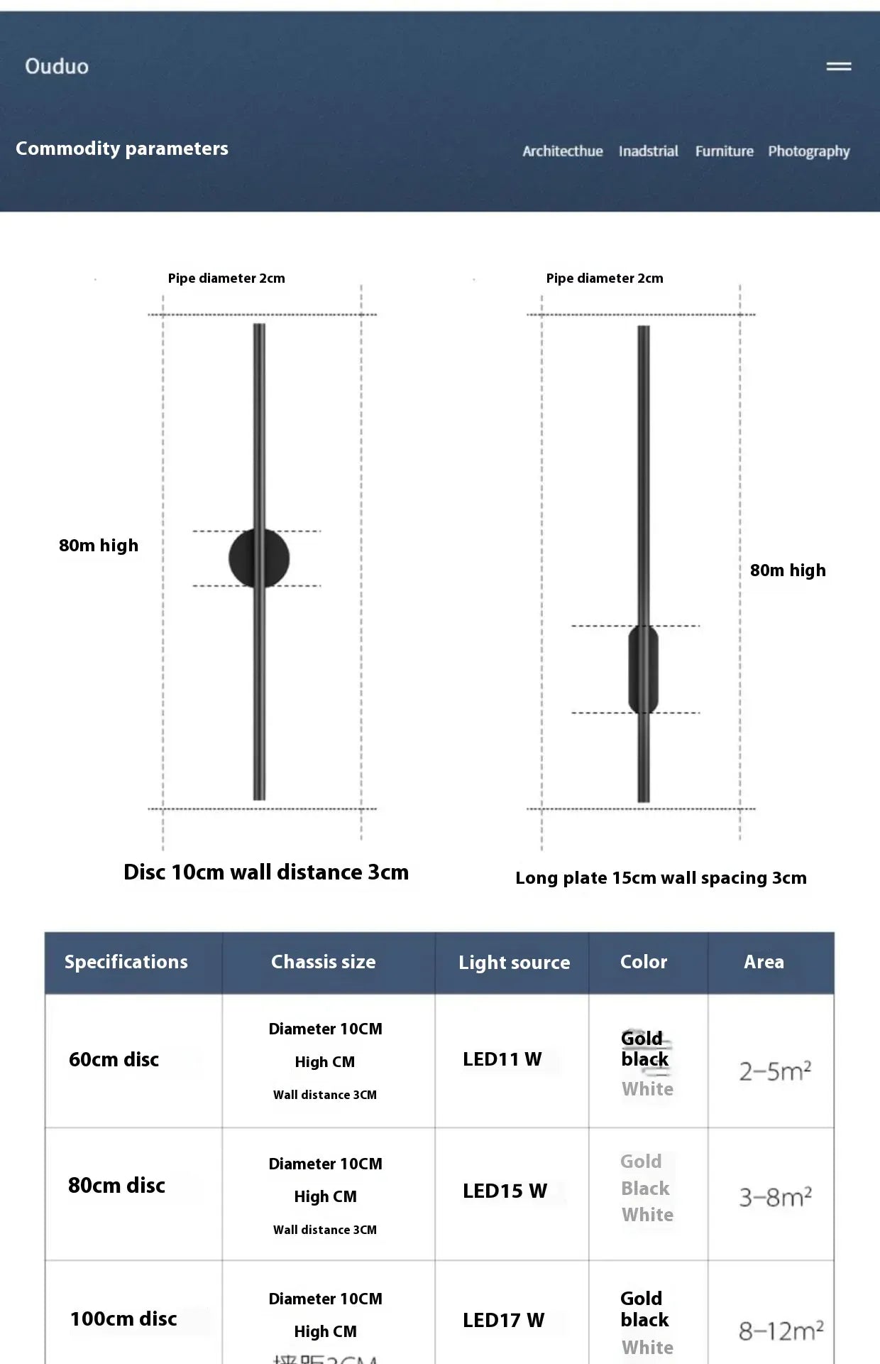 Verthara Premium Linear Up-Down LED Wall Light