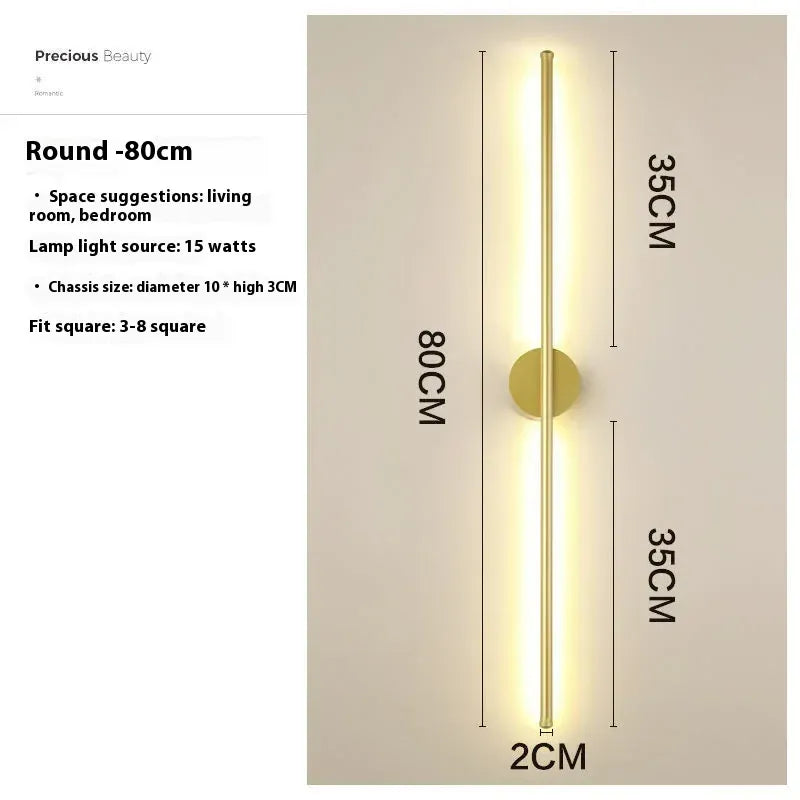 Verthara Premium Linear Up-Down LED Wall Light gold 80cm