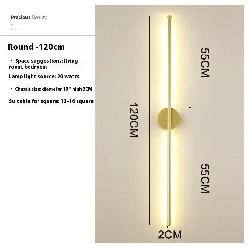 Verthara Premium Linear Up-Down LED Wall Light gold 120cm