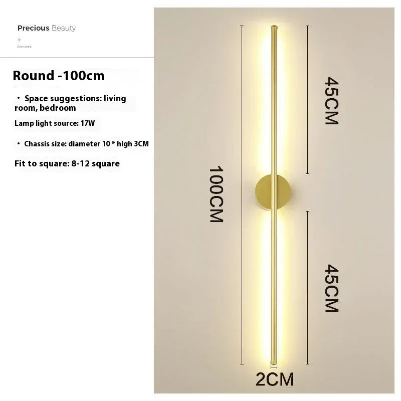 Verthara Premium Linear Up-Down LED Wall Light gold 100cm