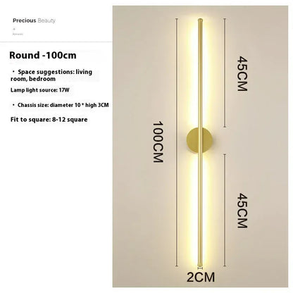 Verthara Premium Linear Up-Down LED Wall Light gold 100cm