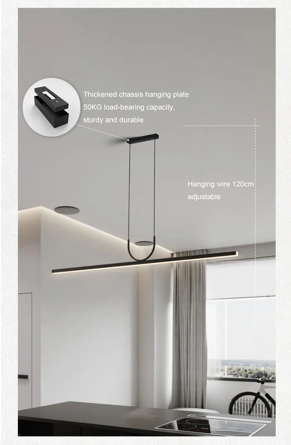 Verthara Premium Linear Wave LED Pendant Light