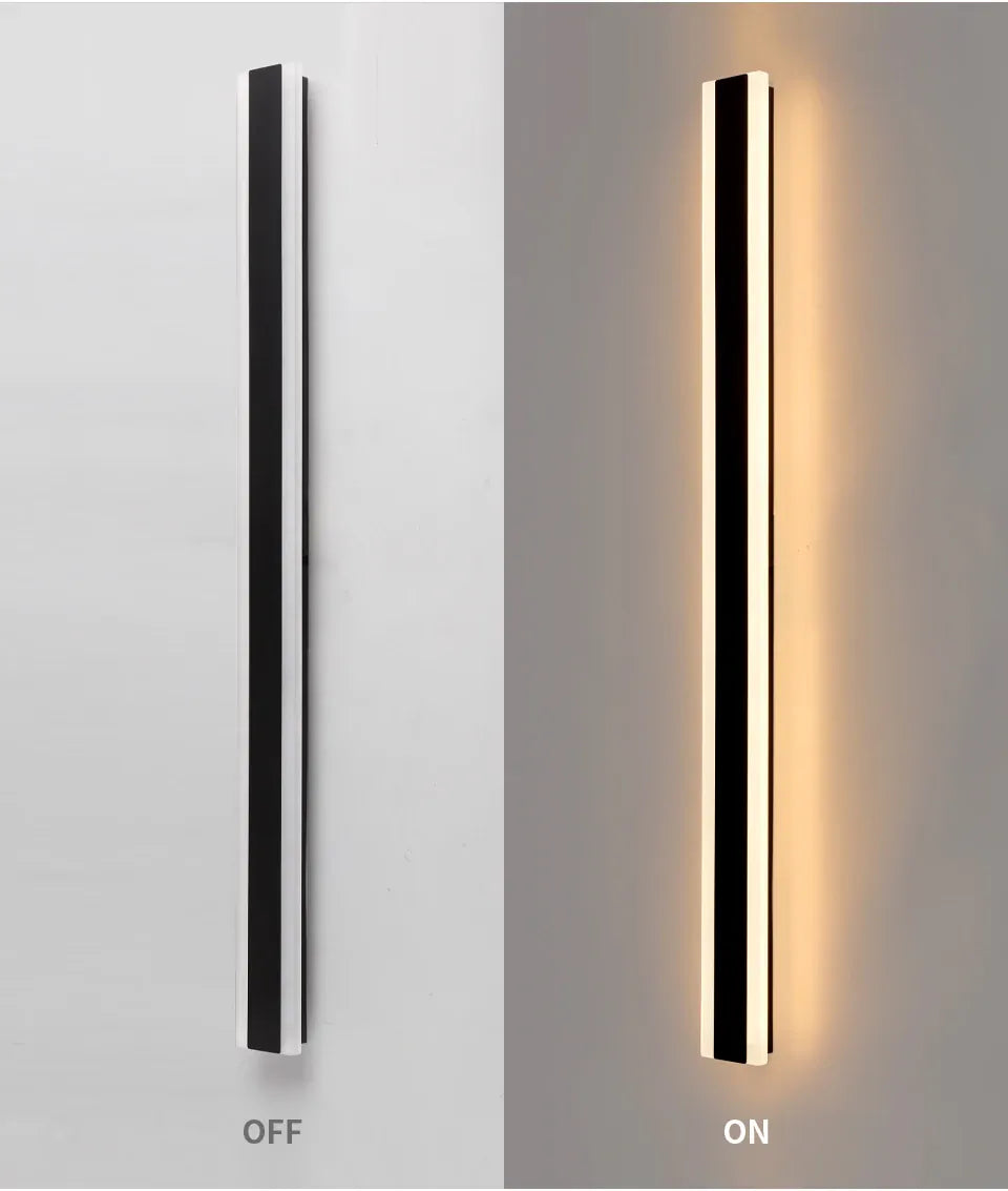 Verthara Premium Long LED Outdoor Wall Sconce 30x8cm / Black color