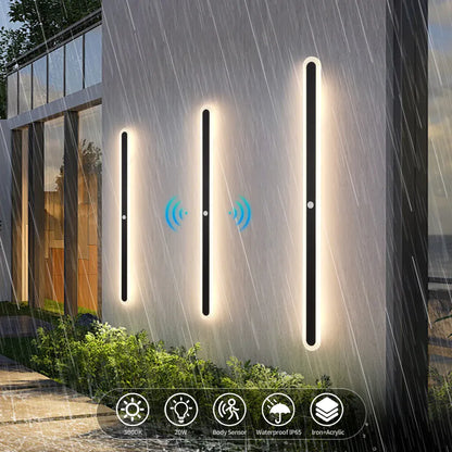 Verthara Premium Long Motion Sensor Outdoor Porch Lamp