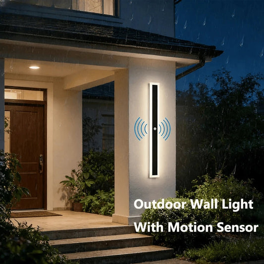 Verthara Premium Long Motion Sensor Outdoor Porch Lamp