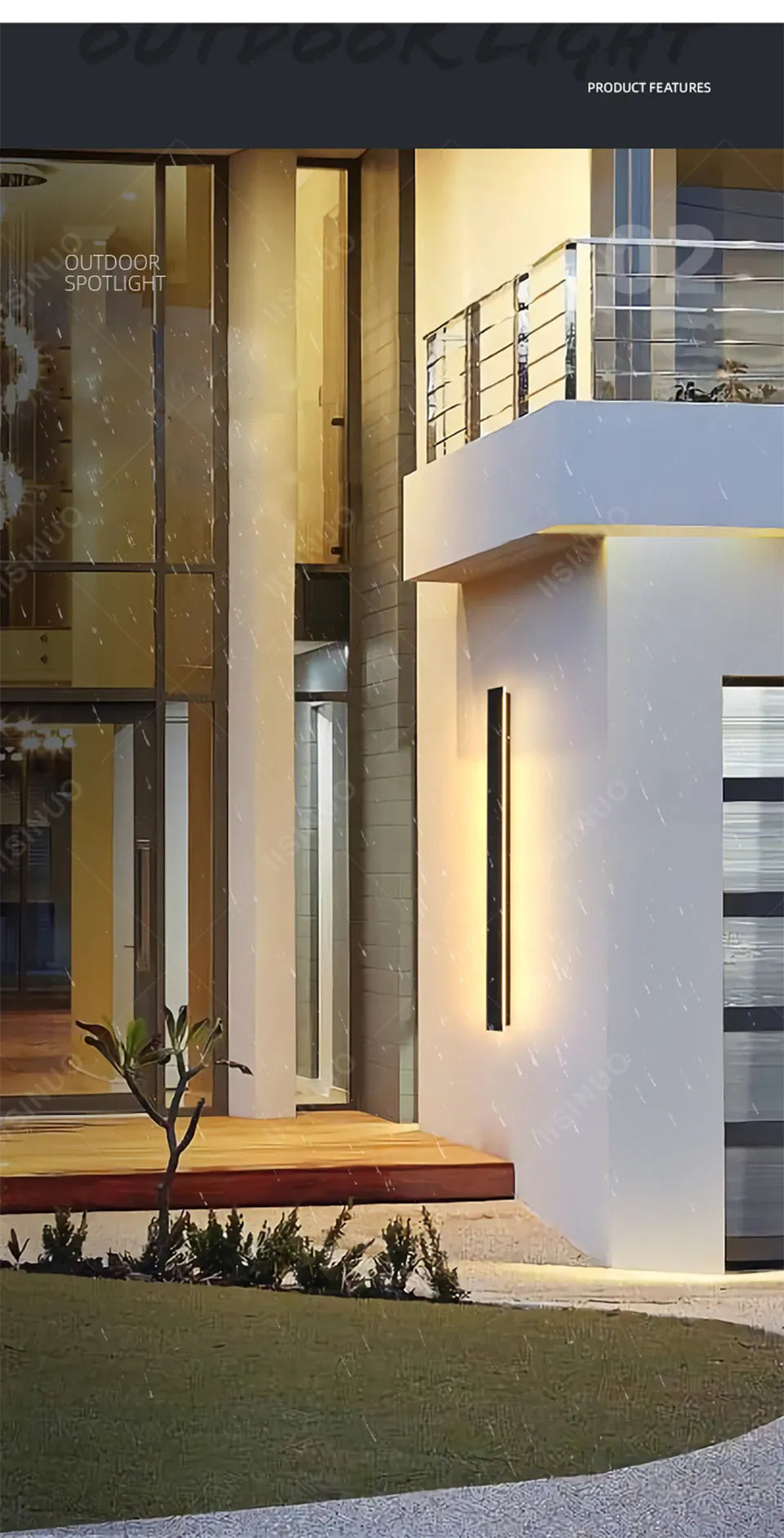 Verthara Premium Long Strip LED Outdoor Wall Light