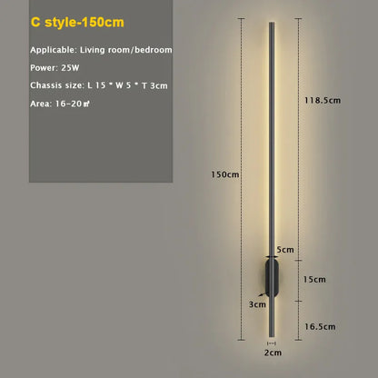 Verthara Premium Long Strip LED Wall Light C 150cm