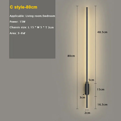 Verthara Premium Long Strip LED Wall Light C 80cm