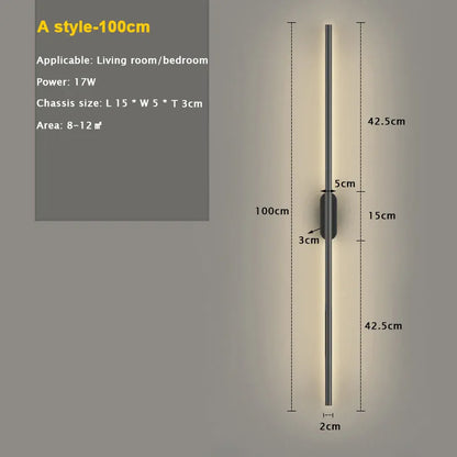 Verthara Premium Long Strip LED Wall Light A 100cm
