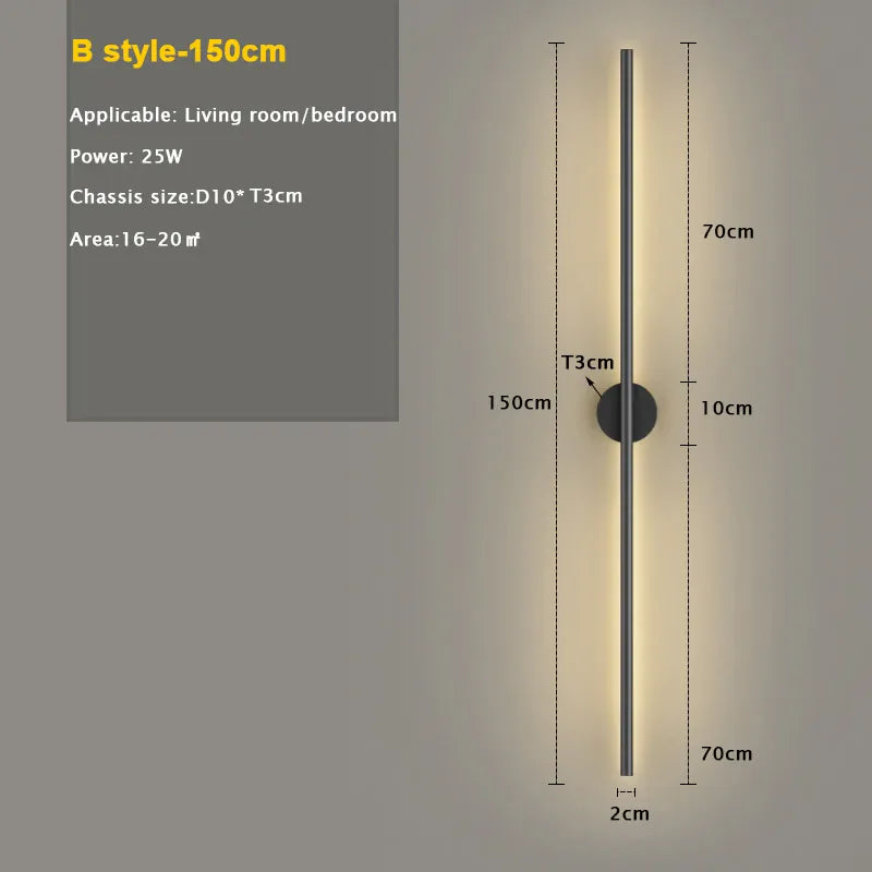 Verthara Premium Long Strip LED Wall Light B 150cm