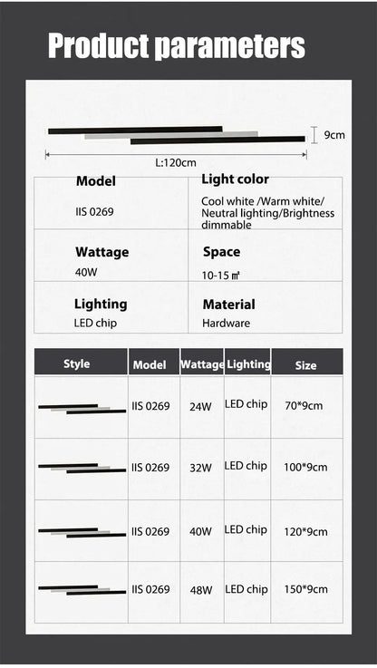 Verthara Premium Long Strip Outdoor Wall Light