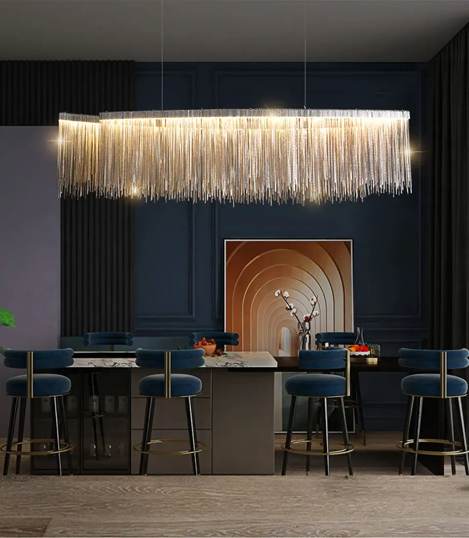 Verthara Premium Long Tassel Chain Chandelier