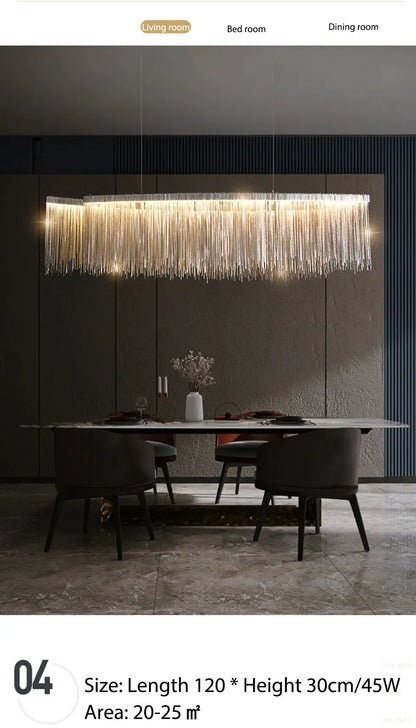 Verthara Premium Long Tassel Chain Chandelier