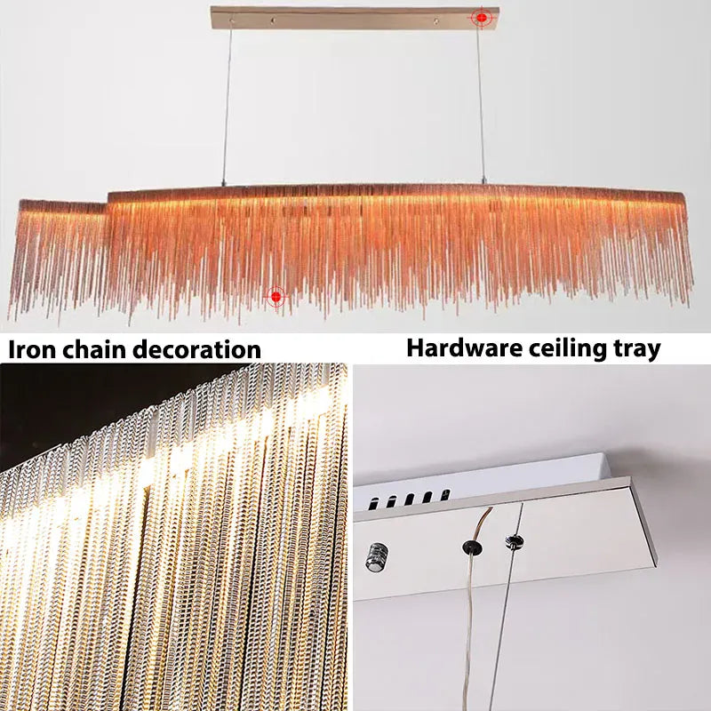 Verthara Premium Long Tassel Chain Chandelier