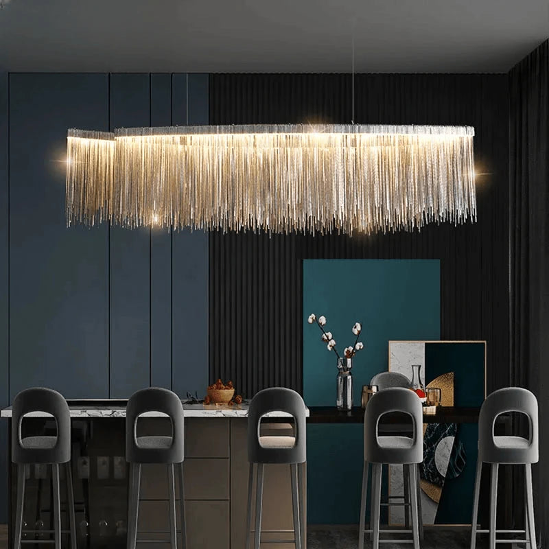 Verthara Premium Long Tassel Chain Chandelier