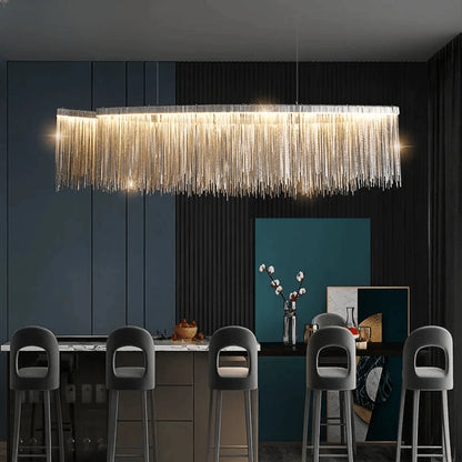 Verthara Premium Long Tassel Chain Chandelier