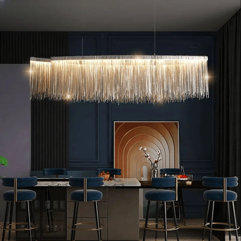 Verthara Premium Long Tassel Chain Chandelier