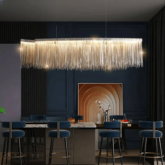 Verthara Premium Long Tassel Chain Chandelier