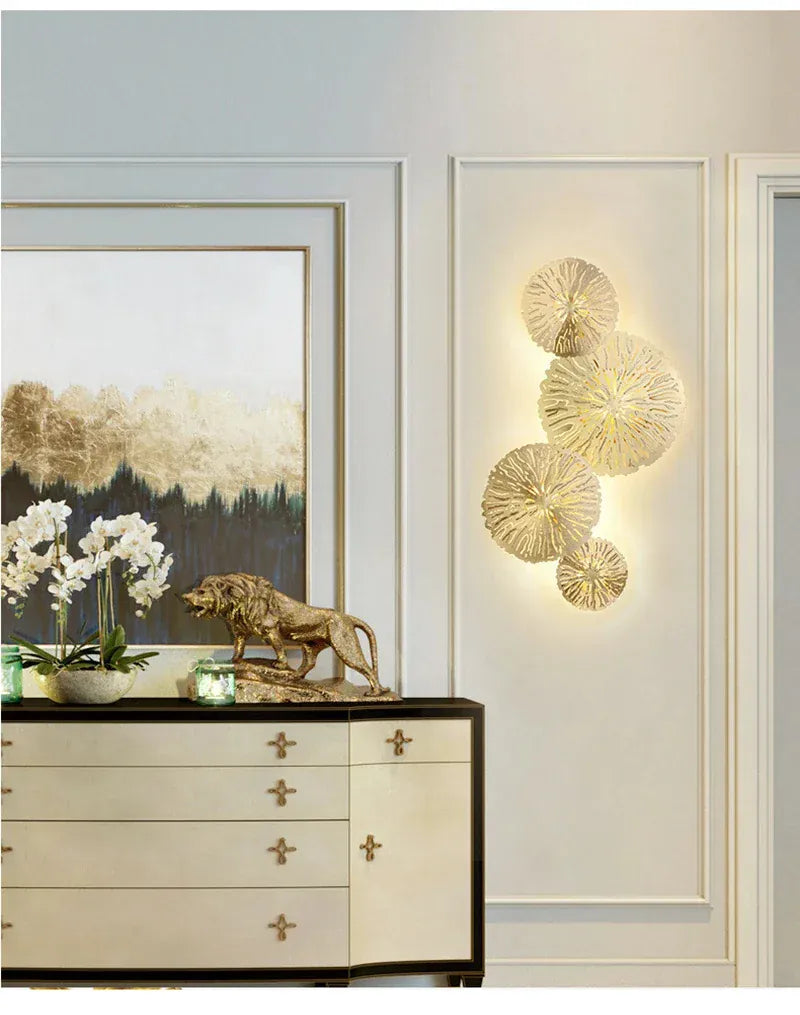 Verthara Premium Lotus Leaf Retro Bedside Wall Lamp