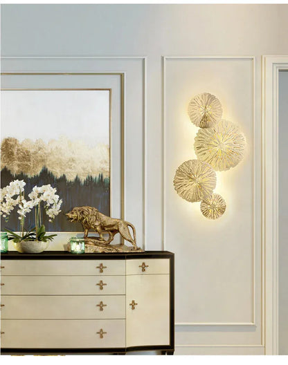 Verthara Premium Lotus Leaf Retro Bedside Wall Lamp