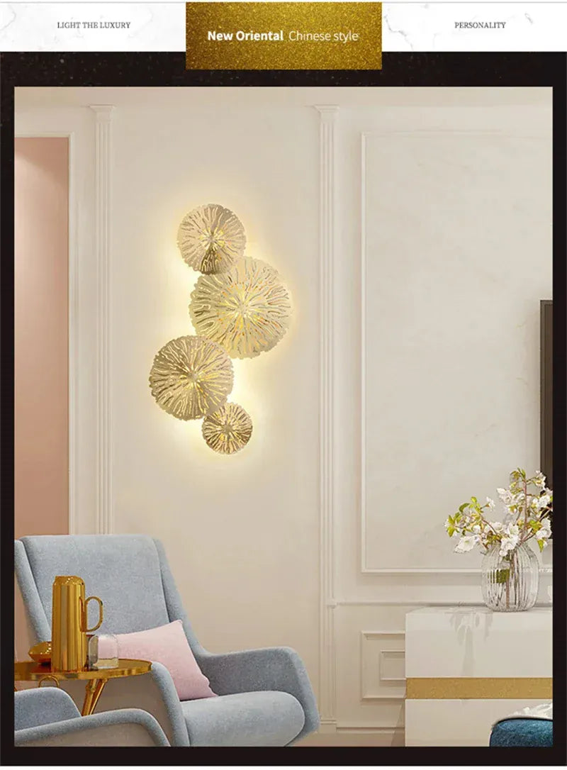Verthara Premium Lotus Leaf Retro Bedside Wall Lamp