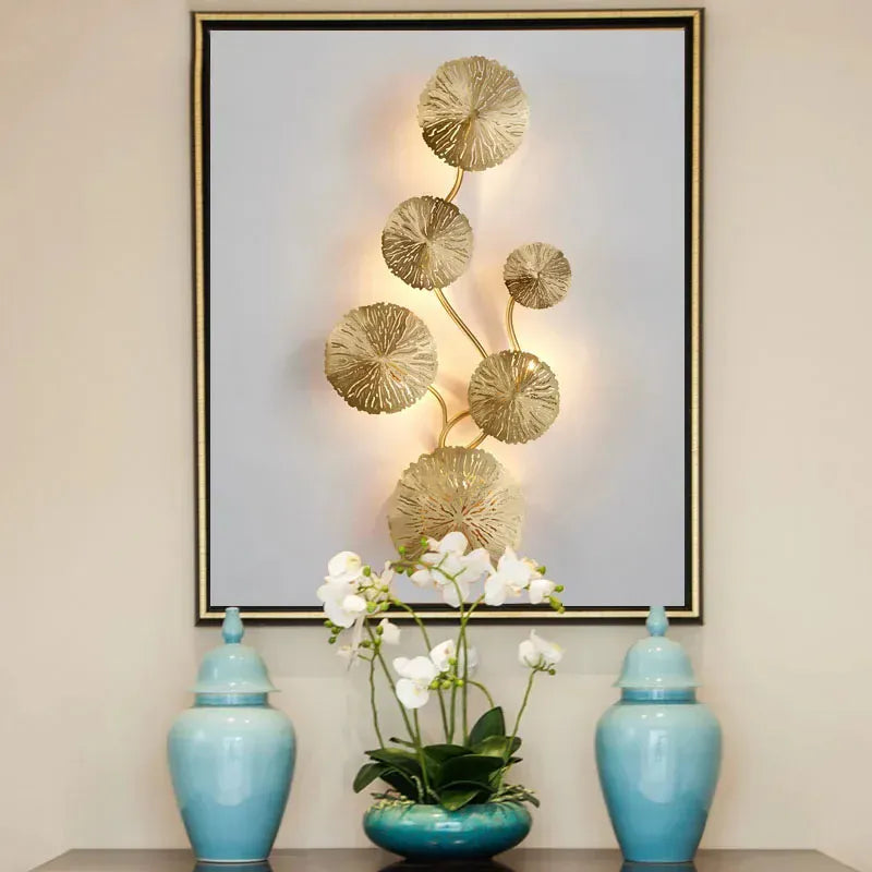 Verthara Premium Lotus Leaf Retro Bedside Wall Lamp
