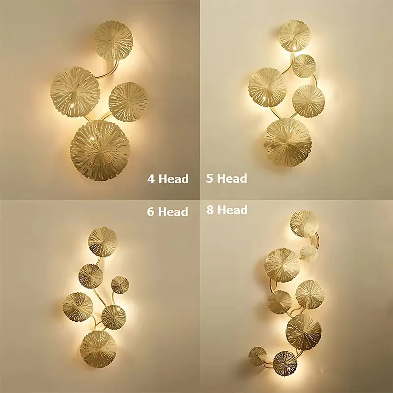 Verthara Premium Lotus Leaf Retro Bedside Wall Lamp