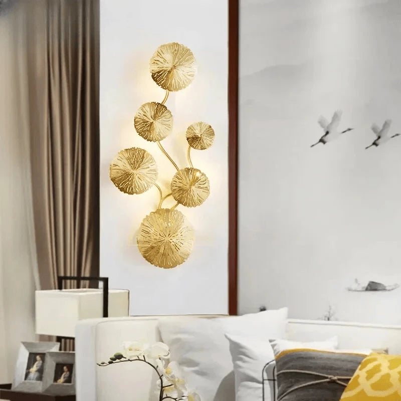 Verthara Premium Lotus Leaf Retro Bedside Wall Lamp