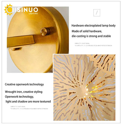 Verthara Premium Lotus Leaf Retro Bedside Wall Lamp