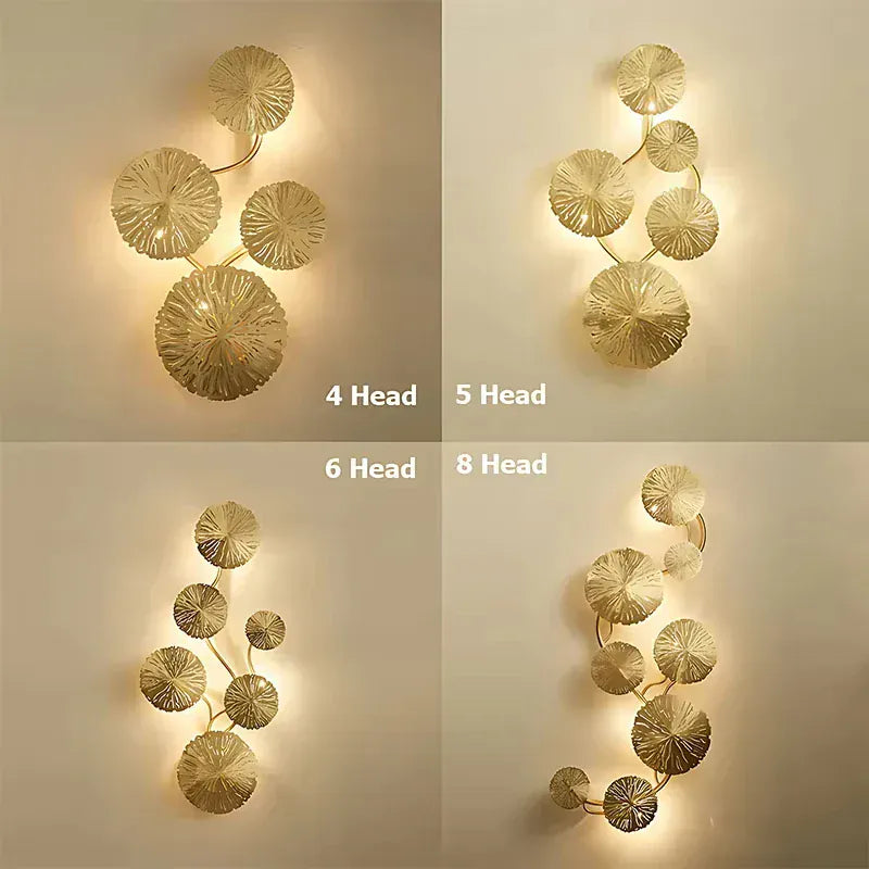 Verthara Premium Lotus Leaf Retro Bedside Wall Lamp