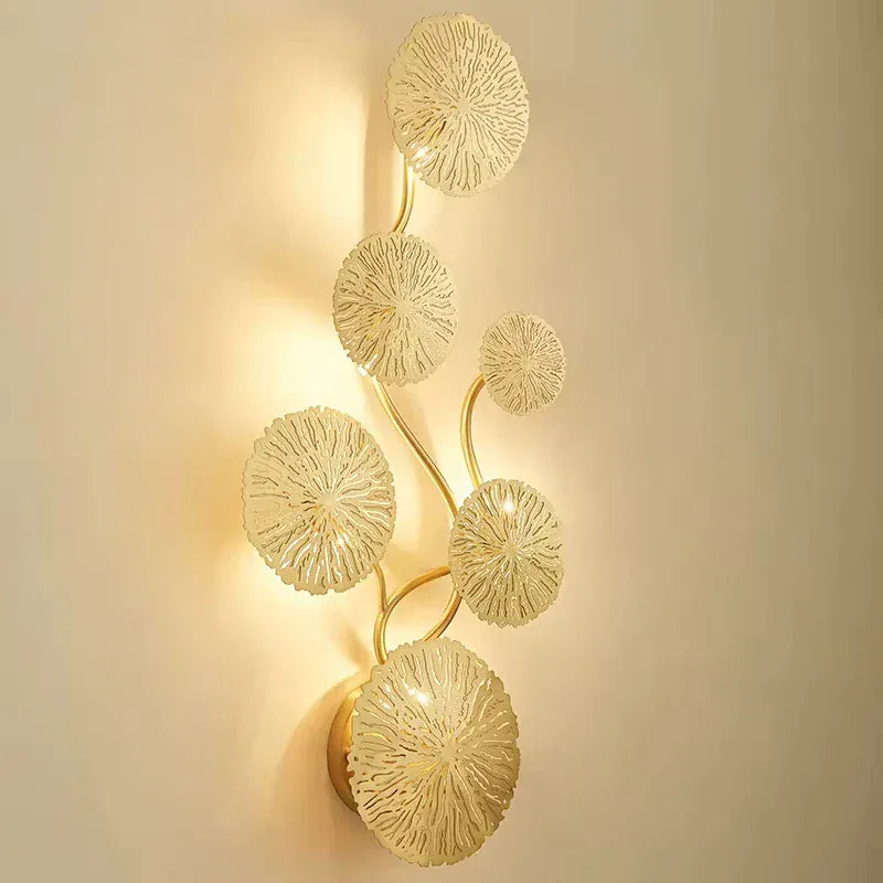 Verthara Premium Lotus Leaf Retro Bedside Wall Lamp