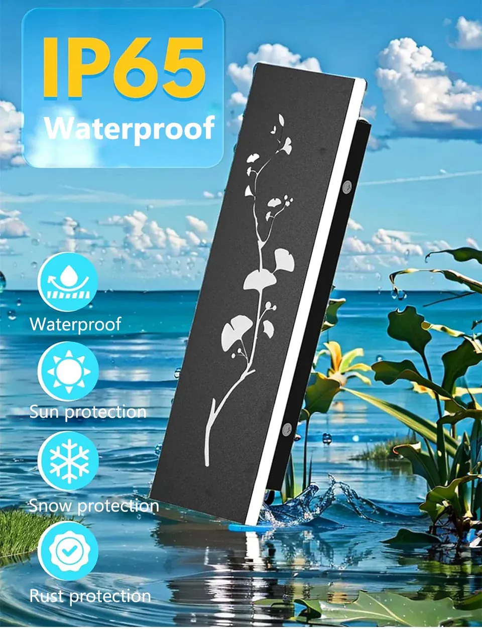 Verthara Premium Lotus Pattern Stainless Steel Garden Wall Light