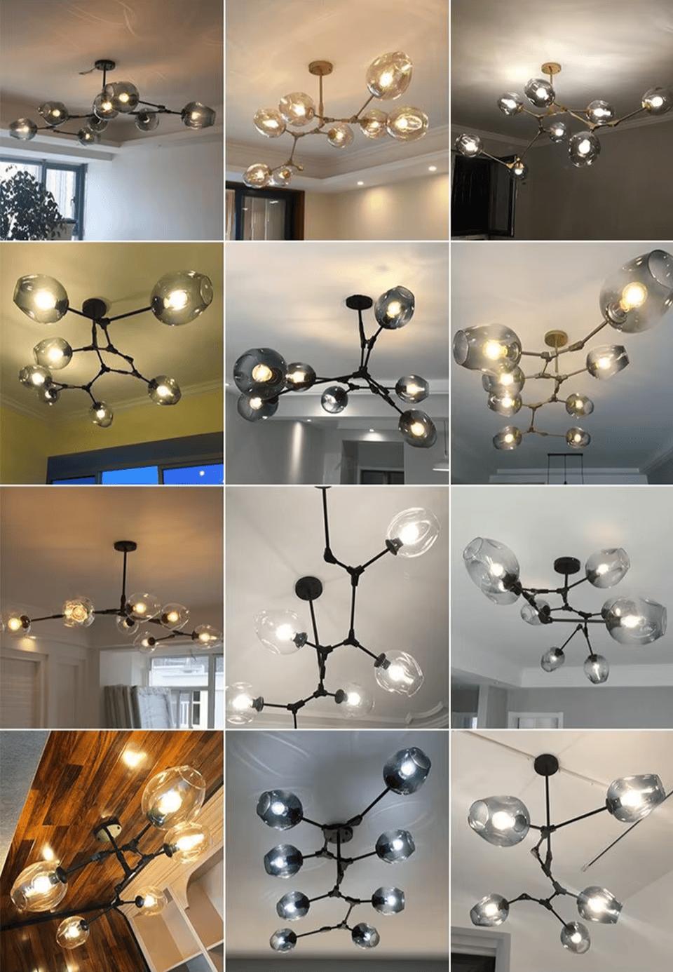 Verthara Premium Luxury Branch & Glass Molecular Chandelier