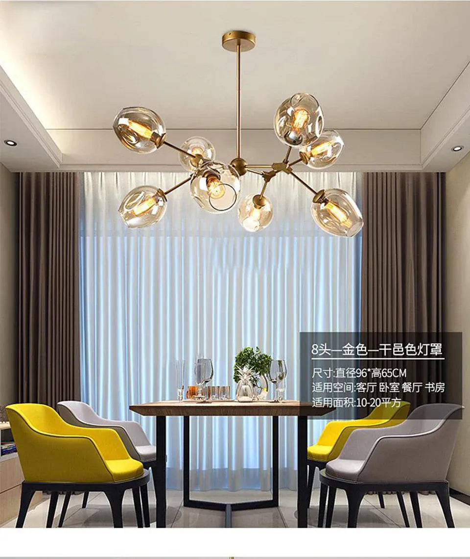 Verthara Premium Luxury Branch & Glass Molecular Chandelier